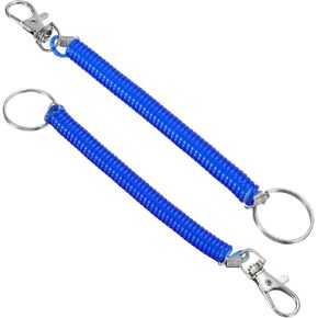 PATIKIL Spiral Spring Coil Keychain, Stretch Cord Key Ring for Keys Wallet Cellphone