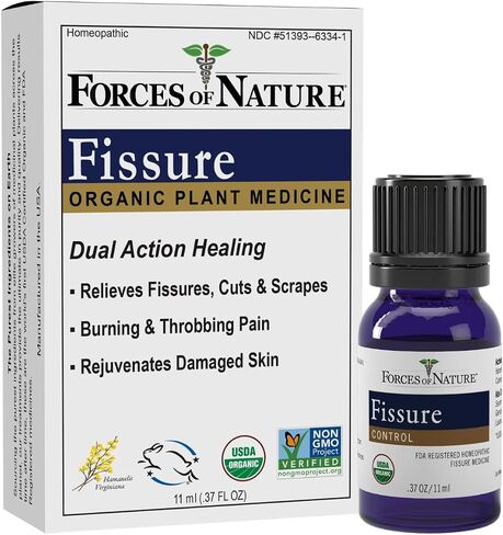 Forces of Nature – Natural, Organic Fissure Care (5ml) Non GMO, No Harmful Chemicals –Soothe and Relieve Burning, Throbbing, Stinging, Itchy, Bleeding Tissue Caused by Fissures or Hemorrhoids in Saudi Arabia