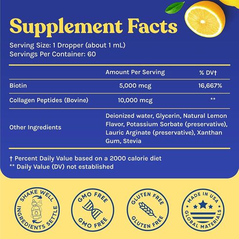 Vegan Collagen Builder Liquid Supplement - Collagen Booster with Vitamin C, Biotin, Hyaluronic Acid & Amino Acids - Vegetarian Collagen for Women, Organic Fruit & Vegetable Blend - 120ml, 60 Day in Kuwait