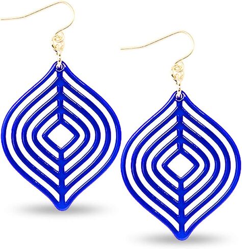 ZENZII Acrylic Earrings Resin Layered Leaf Drop Dangle Earrings with Gold Post fasion gift for Women in Kuwait
