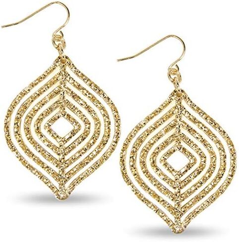 ZENZII Acrylic Earrings Resin Layered Leaf Drop Dangle Earrings with Gold Post fasion gift for Women in Kuwait