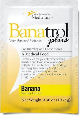 Banatrol® Natural Anti-Diarrheal with Prebiotics, Relief from Chronic Diarrhea, IBS, Recurring Diarrhea, Clinically Supported Medical Food, Non-Constipating, 25 Servings (Banana) in Kuwait