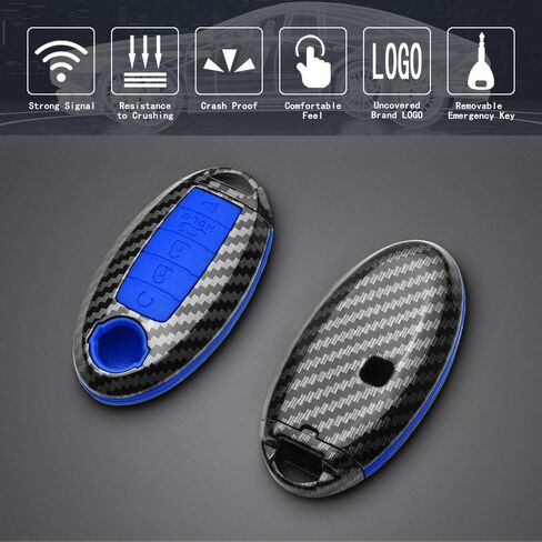 TANGSEN Smart Key Fob Case Cover Compatible with Infiniti JX35 Q50 Q60 QX56 QX60 QX80 for Nissan Altima Armada Maxima Murano Pathfinder Rogue 5 Button Keyless Entry Remote in Kuwait