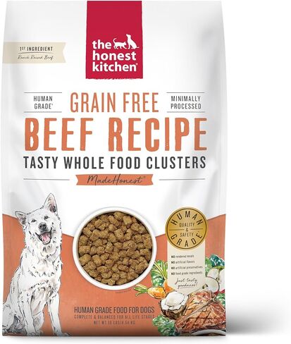 مجموعة الطعام الصادق من The Honest Kitchen، طعام الكلاب الجاف من الحبوب الكاملة ولحم البقر والشوفان، كيس 20 رطل in Kuwait