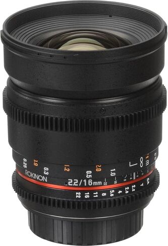 Rokinon DS16M-NEX 16mm T2.2 Cine عدسة واسعة الزاوية لكاميرا Sony Alpha E-Mount عدسات قابلة للتبديل سوداء in Saudi Arabia