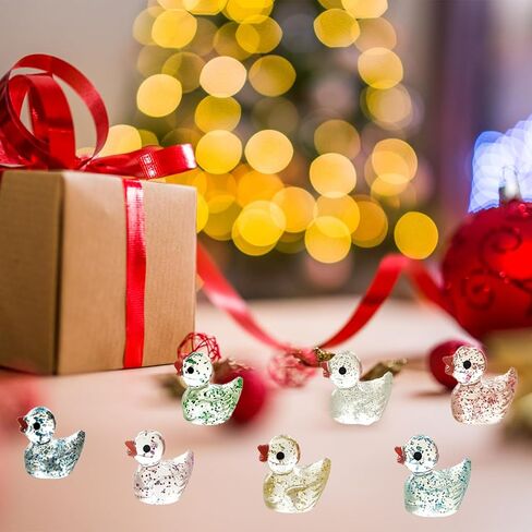 60 قطعة من أشكال البط الصغيرة من Kuanfine تتوهج في الظلام، بطة صغيرة من الراتنج، خرزة البط المصغرة المضيئة لتزيين المناظر الطبيعية في الحديقة وحوض السمك (مضيئة) in Kuwait