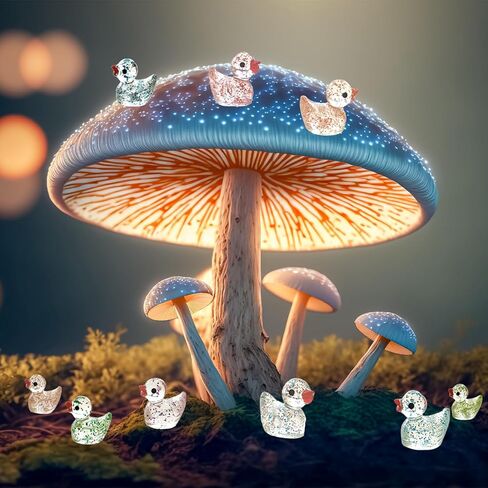 60 قطعة من أشكال البط الصغيرة من Kuanfine تتوهج في الظلام، بطة صغيرة من الراتنج، خرزة البط المصغرة المضيئة لتزيين المناظر الطبيعية في الحديقة وحوض السمك (مضيئة) in Kuwait