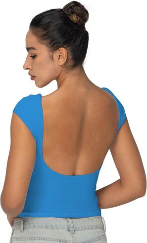 Sunzel Women’s Backless Sexy Going Out Top Double Lined Y2K Basic Tee Shirt with Open Back and Adjustable Straps in Kuwait