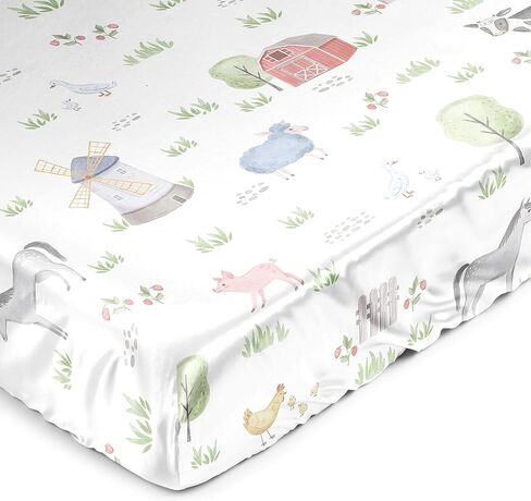 Sweet Jojo Designs Tan Brown Western Cowboy Boy Baby Satin Fitted Crib Sheet Infant Newborn Nursery Toddler Bed Room Standard Mattress Wild West Southern Country South Horse Cow Animal Red White Blue in Saudi Arabia