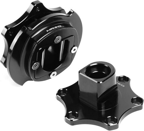 DNA MOTORING NRG-SRK-R200BK-RD SRK-R200BK-RD SFI 42.1/6- Bolt Steering Wheel Quick Release Adapter, black quick release/red ring in Kuwait