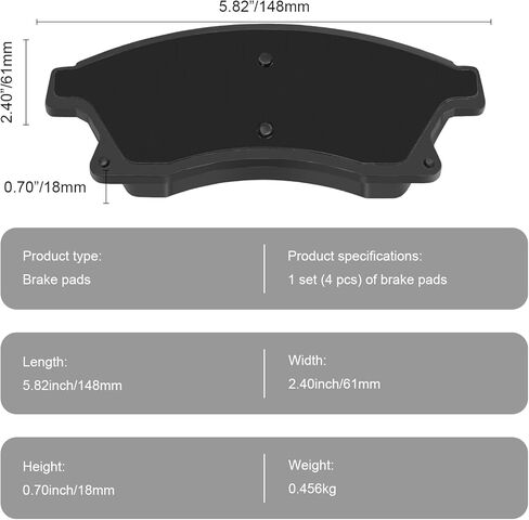 Front Brake Pads for Car Compatible with Toyota Prius Toyota Echo Toyota MR2 Toyota Celica GT and Scion iQ xA xB,Ceramic Brake Pads Automotive Replacement DIY,Smooth Quiet Braking Performance in Kuwait