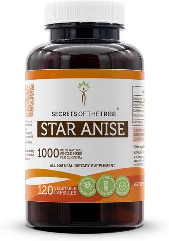 Secrets of the Tribe Star Anise 60 Capsules, 1000 mg, Star Anise (Illicium verum) Dried Seed (60 Capsules) in Saudi Arabia
