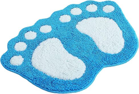 Bathroom Rugs Mats, Cute Paw Foot Shape Soft Microfiber Machine Washable Bath Mat Water Absorbent Non-Slip Mat for Bathroom Shower Room (Grey) in Kuwait