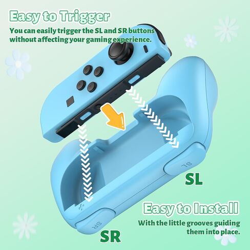 FASTSNAIL Switch Controller Grips for Nintendo Switch/OLED for JoyCons | Wear-Resistant Switch Controllers Holder Handle Kit, Ergonomic Design, 6 Non-Slip Thumb Grip Caps for Joycon 1 Accessories in Kuwait
