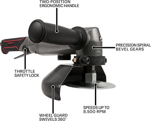Jet JAT-451, 5-Inch Pneumatic Angle Grinder (505451)", Black in Saudi Arabia
