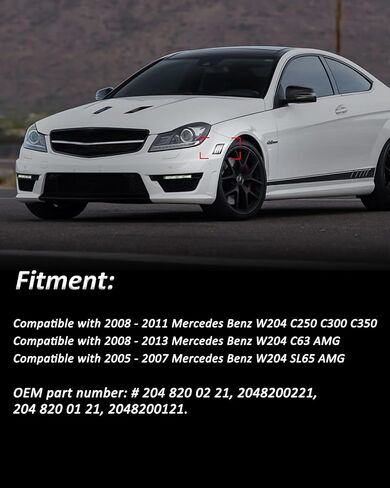 Bestview LED Side Marker Lights Compatible with 2008-2011 Mer'cedes Benz W204 C250 C300 C350 & 2008-2013 C63 AMG, Driver & Passenger Side, Smoked Len in Kuwait