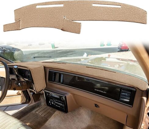Dash Cover Mat Custom Fit for 1981-1988 Chevy Chevrolet Monte Carlo,El Camino,Malibu/GMC Caballero,Dashboard Cover Cap Pad Carpet Protector F120 (Beige) in Kuwait