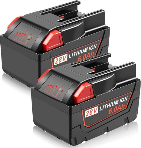 WECACHWE 6000mAh 28V استبدال البطارية لميلووكي M28 28V أدوات الطاقة البطارية M28B M28BX 0726-20 0726-22 0719-20 0719-22 0779-20 22 0928-29 مجموعة أدوات لاسلكية مع 4 مؤشرات شحن LED in Kuwait