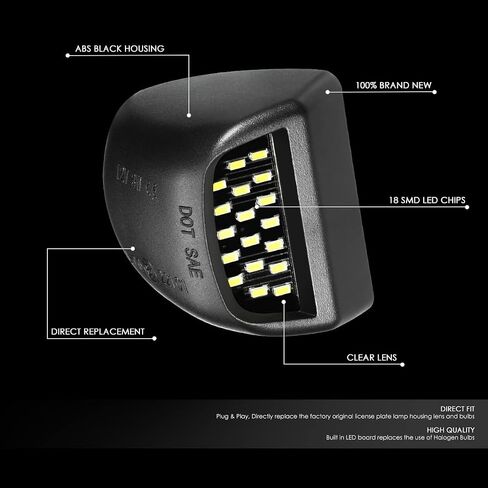 Pair of LED License Plate Lights Compatible with 13-20 Subaru BRZ / 15-21 WRX / 08-22 Impreza / 16-21 Crosstrek,LPL-ZTL-9078 in Kuwait