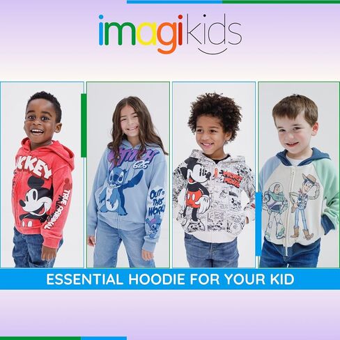 Disney Toy Story Mickey Mouse Lilo & Stitch Fleece Zip Up Hoodie Toddler to Big Kid Sizes (2T - 18-20) in Kuwait