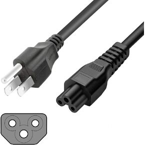 كابل طاقة للكمبيوتر عالي التحمل عالمي من SatelliteSale ذكر NEMA 5-15P إلى أنثى IEC C5 سلك عالمي سلك أسود من PVC بطول 6 أقدام