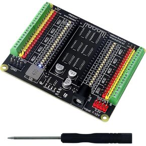 لوحة اندلاع Freenove لـ ESP32 / ESP32-S3 WROVER WROOM، درع كتلة طرفية مع رأس دبوس، مخرجات طاقة 5 فولت 3.3 فولت، LED لحالة GPIO