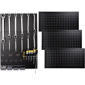 لوحات Pegboard المعدنية Pegboard Wall Organizer Garage، 2 جهاز كمبيوتر شخصى 32in x 16in كبير من الصلب Pegboard Tool Board Organization، معدن شديد التحمل أبيض Pegboard Garage Wall Mount Pegboard للأداة