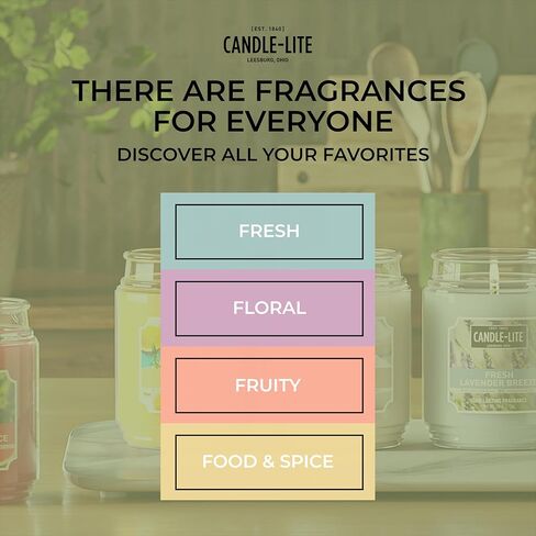 Essential Elements by Candle-lite Scented Jar Candles, Jasmine & Patchouli Fragrance, 16 oz Single Wooden Wick Aromatherapy Candle with 50 Hours of Burn Time, Holiday Gifting, and Celebration in Kuwait