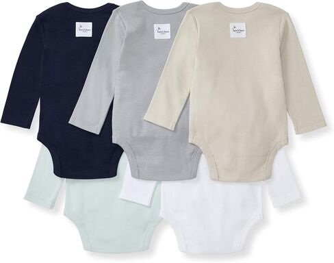 Burt's Bees Baby Unisex Baby 5 Pack Essentials Solid L/S Bodysuits -Cloud - 12 Months in Saudi Arabia