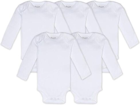 Burt's Bees Baby Unisex Baby 5 Pack Essentials Solid L/S Bodysuits -Cloud - 12 Months in Saudi Arabia