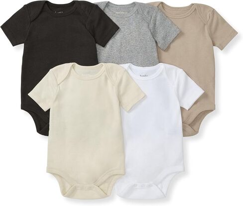 Burt's Bees Baby Unisex Baby 5 Pack Essentials Solid L/S Bodysuits -Cloud - 12 Months in Saudi Arabia
