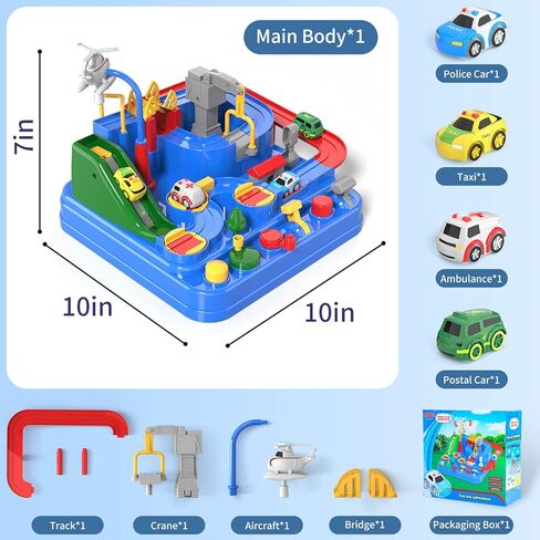 مسارات سيارات السباق Lucky Doug للأولاد، ألعاب مغامرات إنقاذ سيارات البناء للأطفال الصغار من عمر 3 4 5 6 سنوات من الأولاد والبنات in Kuwait