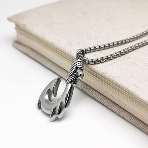 Fish hook Cremation Urn Necklace for Ashes Fishing Memorial Ashes Keepsake Pendant Jewelry in Kuwait