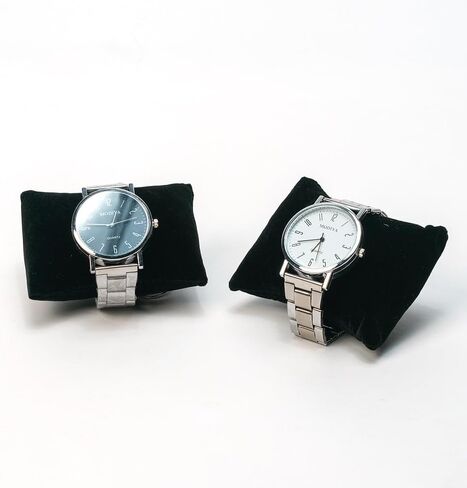 Watch Display Case Watch Organizer Watch Storage Box for Men Women Watch/Jewelry/Bracelet Box with Glass Lid for Show (Gray 4 Slot Velevt) in Kuwait