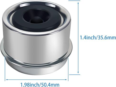 غطاء محور مقطورة 1.98 بوصة مع مقابس مطاطية 4 قطع وأداة تركيب - غطاء غبار معدني متين لمحمل المقطورة لمحاور من 2000 إلى 3500 رطل - غطاء شحم المقطورة لمقطورات القوارب والمعسكرات والمركبات الترفيهية in Kuwait