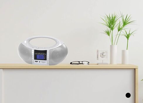 HANNLOMAX HX-506R Portable AM/FM Radio, Bluetooth, USB/SD Slot for MP3 Playback, Aux-in, AC/DC Dual Power Source (White) in Kuwait