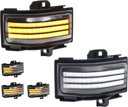 2Pcs Smoke Lens LED side Mirror Marker light Compatible with 2015-2022 F150 2017-2022 F250 F350 F450 super duty Switchback White Driving Parking Light Amber sequence flashingTurn Signal Light in Kuwait