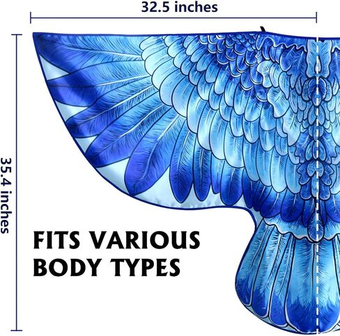 iROLEWIN Eagle Bird Wings Costume for Adults Feather Headband for Women Bald Hawk Costume as Mardi Gras Jungle Party Favors in Kuwait