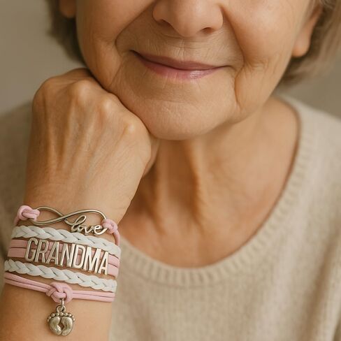 Infinity Collection Grandma Charm Bracelet, Grandma Jewelry- Gift for New Grandmas, Gender Reveal, Mother's Day Present in Saudi Arabia