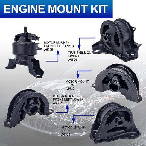 Engine Motor Mounts Set - Compatible with 2006-2011 Honda Civic 1.8L, A4530 A4534 A4543 A4546 Set of 4 in Kuwait