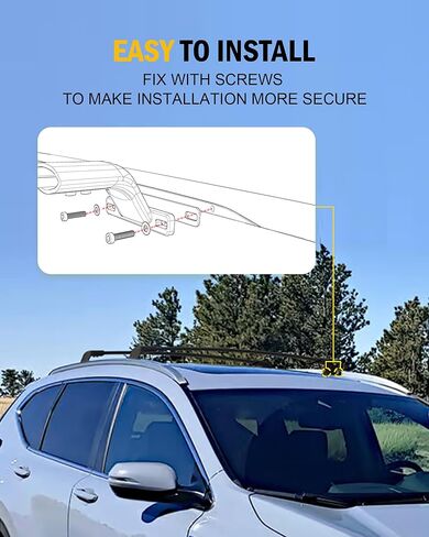 EZREXPM 220LBS حامل سقف من الألومنيوم المتقاطع مناسب لـ 2022 2023 2024 Nissan Pathfinder SV SL Platinum Luggage Rack Crossbar Cargo Carrier (مع سياج جانبي مرتفع) in Kuwait