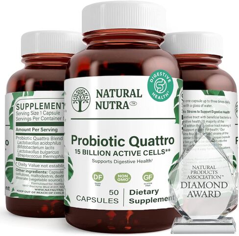 Natural Nutra Ultimate Flora Probiotic for Women and Men, Improves Digestion, Promotes Healthy Immune System, Reducing Inflammation, Multi Strain with Lactobacillus, Acidophilus, 60 Capsules in Kuwait