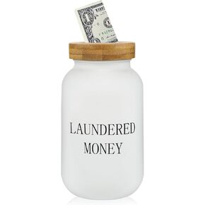 Laundry Room Bank Coin Jar,Creative Piggy Bank with Money Slot,Rustic Coin Bank for Laundry Room Decor & Farmhouse Style Home Decor. (Black) in Kuwait