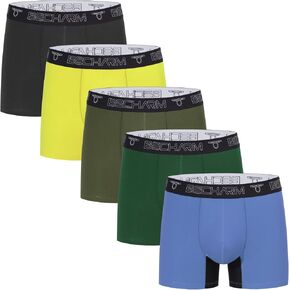 BECHARM Men’s Cotton Trunks Breathable Boxer Briefs Short Leg Underwear Soft Stretch Underpants No Fly 4 Pack in Kuwait