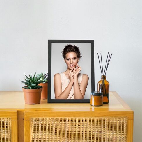 إطار صورة مقاس 11 × 14 مع زجاج شبكي مصقول، عرض 8 × 10 مع حصيرة قابلة للإزالة أو 11 × 14 بدون حصيرة، إطار صورة لعرض التعليق على الحائط، ملصقات ومطبوعات فنية باللون الأسود، (1، حزمة) in Kuwait
