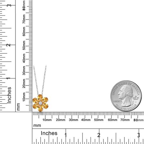 Gem Stone King 925 Silver and 10K Yellow Gold Red Garnet and White Moissanite Pear Shape Flower Pendant Necklace For Women (3.01 Cttw, with 18 Inch Chain) in Saudi Arabia