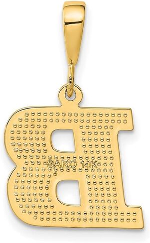 JewelryWeb 14k Yellow Gold Solid Polished Textured back Initial Charm - Measures 25.8x15.8mm - Initial Options: A B C D E F G H I J K L M N O P R S T V W in Kuwait
