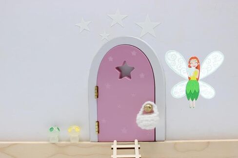 Qué Kawaii® باب جنية الأسنان الذي يفتح ويضيء في الظلام!!! باب ودرج خشب للرسم والتخصيص+شنطة كروشيه+نجوم+فطرين يتوهجان في الظلام+6 شهادات in Kuwait