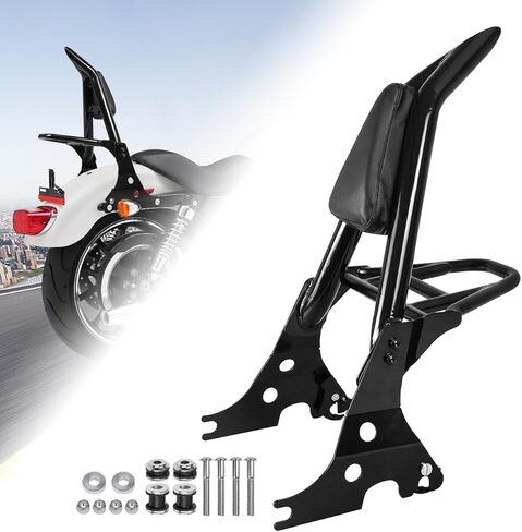 مسند ظهر للركاب الخلفي قابل للفصل للدراجة النارية شريط سيسي مع مشابك لرسو السفن الدوارة متوافقة مع 2004-2023 Sportster XL 883 1200 in Kuwait