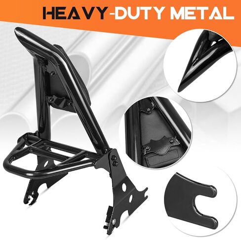 مسند ظهر للركاب الخلفي قابل للفصل للدراجة النارية شريط سيسي مع مشابك لرسو السفن الدوارة متوافقة مع 2004-2023 Sportster XL 883 1200 in Kuwait